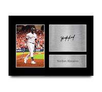 HWC Trading Yordan Alvarez Houston Astros Gifts Printed Signed Autograph Picture for Baseball Memorabilia Fans - A4