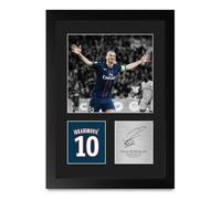 HWC Trading Zlatan Ibrahimovic Paris Blue and Reds Gifts Printed Signed Autograph Picture for Football Fans and Supporters - A4 Portrait Framed