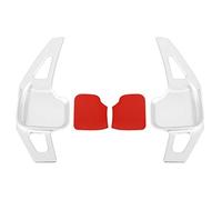HWDFFA Pair Aluminum Alloy Black Steering Wheel Shift Paddle Shifter Extension Cover for BM&W X1 X2 X3 X4 X5 X6 Series F22 F23 F30 F31 F33 F34 F15 F16 F25 F26(Silver Tone)