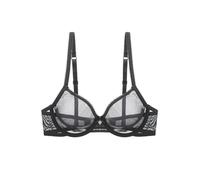 HWDI Sexy Lace Mesh See Through Bra Transparent Unlined Sheer Bras and Panties for Women - Black - 34DD