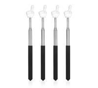 HweeWanX 4 Pcs Extendable Finger Pointer Stick, Black Mini Telescopic Hand Pointer, Teacher Classroom Teacher Aids, Teacher Supplies, for Teaching, Conference Training, Speeches, Lectures (Black)