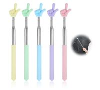 HweeWanX 5 Pcs Extendable Finger Pointer Stick, c Mini Telescopic Hand Pointer, Teacher Classroom Teacher Aids, Teacher Supplies, for Teaching, Conference Training, Speeches, Lectures (Macaron Color)
