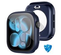 HWeggo [2 in 1] Waterproof Case for Apple Watch Series 11/10 46mm Screen Protector,360 Protective PC Cover Tempered Glass,Front & Back Bumper for iPhone Watch 46mm Blue