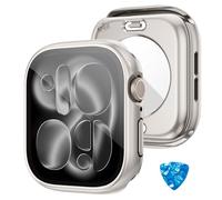 HWeggo [2 in 1] Waterproof Case for Apple Watch Series 11/10 46mm Screen Protector,360 Protective PC Cover Tempered Glass,Front & Back Bumper for iPhone Watch 46mm Starlight