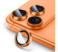 HWeggo Camera Lens Protector for iPhone 17 Pro Max/17 Pro, 9H Tempered Glass HD Individual Lens Protectors, Scratch Resistant, Case-Friendly, Orange