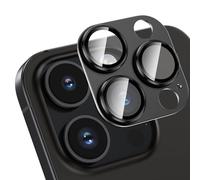 HWeggo for iPhone 16 Pro/iPhone 16 Pro Max Camera Lens Protector 9H Tempered Glass Camera Cover All-in-one Aluminum Alloy Metal Anti-Scratch Case Friendly,Black