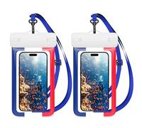 HWeggo Waterproof Phone Pouch 8.8inch for IPX8 Waterproof Bag Underwater Phone Case for Swimming Adjustable Lanyard Dry Bag for iPhone 16 Pro Max/15/14/13/12,for Samsung S24Ultra,2 pack
