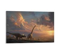 HWEICOIN Dinosaurs Poster Artwork Prehistoric Giants Giclee Canvas Prints Modern Canvas Wall Art Picture Wall Hanging for Dining Room Kitchen Home Office Decor 16x24inch(40x60cm)