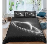 HWEICOIN Ringed Planet 3D Printed Duvet Cover Microfibre Soft Quilt Covers Bedding Sets with Pillowcase Easy Care Comforter Cover Hidden Zipper for Kids Boys Girls Double（200x200cm）