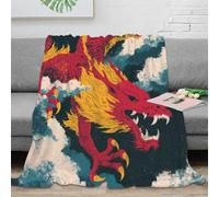 HWEIDONL Dragon Fluffy Throw Blanket 3D Digital Print Warm Cuddly Bedding Premium Gift for Teens Adults Women Lovers Bed Couch 80x90inch(200x230cm)