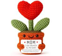 Hweijm Mini Emotional Crochet Heart Potted Plant Mom Gifts, Birthday Appreciation Thanksgiving Mothers Day Thank You Retirement Encouragement Get Well Gifts for Mommy Mama New Step Bonus Mom