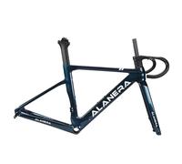 HWEVDHJ 700C Carbon Road Bike Frameset 47/51/54/56/58cm Disc Brake Frames F12*100mm R12*142mm Thru-Axle Bicycle Frame With Fork Internal Routing BB86mm(Shifting Sea Blue,58cm)