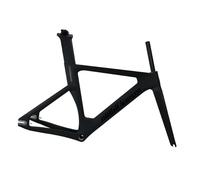 HWEVDHJ Fixed Gear Bike Frameset 700C 49/51/54/57cm Carbon Fiber Track Bicycle Frames Windbreaker Frame With Fork F9x100mm R9x120mm QR BSA 68mm(Black,51cm)
