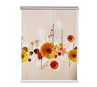 HWF Blackout Window Roller Shades Blind Sunflower Pattern, for Kitchen Bathroom Girls Boys Kids Bedroom Room, 60cm/ 80cm/ 100cm/ 120cm/140cm Wide (Size : 80x100cm)
