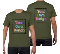 HWFOI Custom T Shirts-Customized Unisex Crewneck Tee Shirt Design Your Own Image Text Logo Printed Front/Back Personalized Crewneck Tee Shirt - Customize Your Image, Text & Photo Customized Shirts
