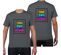 HWFOI Custom T-Shirts for Men Women Personalized Unisex Crewneck Tee Shirt - Customize Your Image Design with Your Photo Text Logo ,Personalized T Shirt Customized Shirts Tee Front Adult Back