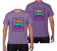 HWFOI Custom T-Shirts for Men Women Personalized Unisex Crewneck Tee Shirt - Customize Your Image Design with Your Photo Text Logo,Personalized T Shirt Customized Shirts Tee Front Adult Back