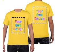 HWFOI Customizable T-Shirt Personalised Workwear Logo Tshirt Company Professional Printed T Shirts with Any Text T Shirts Create Your Own Custom Personalised T Shirt Any Photo Any Text Approx Gelb