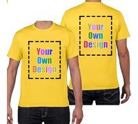 HWFOI Customizable T-Shirt Personalised Workwear Logo Tshirt Company Professional Printed T Shirts with Any Text T Shirts Create Your Own Custom Personalised T Shirt Any Photo Any Text Approx Gelb