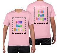 HWFOI Customizable T-Shirt Personalised Workwear Logo Tshirt Company Professional Printed T Shirts with Any Text T Shirts Create Your Own Custom Personalised T Shirt Any Photo Any Text Approx Pink