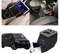 HWGANX Center Console Storage Box, Centre Console with Shelves Storage Compartment for Mercedes-Benz V-Class V220 V260 V250 W447 Storage Box with USB and Cigarette Lighter