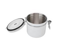HWGING 1.2L Stainless Steel Coffee Canister Seal Storage Jar Food Storage Container for Home Use (White)