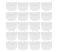 HWGING 20 Pieces Bird Food Cup Bird Food Bowl Plastic Parrot Water Feeding Cup Bird Cage Feeder Trough Set Kit (Small Standard Style)