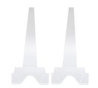 HWGING 2PCS Plate Holder Acrylic Clear Plate Display Stand for Book Decorative Plaque Photo Platter Tabletop Art Home Office