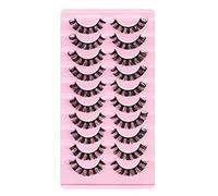 HWGING 3D Russian Strip Eyelashes 19 * 11 * 2 10 Pairs 3D Russian Strip Eyelashes False Look Short False D Curl Wispy (DH06-2)