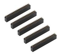 HWGING 4, Header 5 Pieces 2 X 20 Pin 2.54M Pitch Female Double Row Short Pins for 40 Pin Header