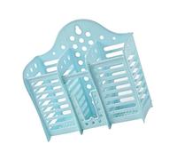 HWGING Cutlery Holder Plastic Wall Mounted Hollow Draining Chopstick Spoon Basket for Kitchen (Blue)