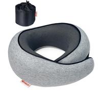 HWGIZP Travel Pillow | High-Density Memory Foam Pillow with 360° Surround Support. Ergonomically Designed. Ideal for Airplane Travel and Home Use. (Light Gray)