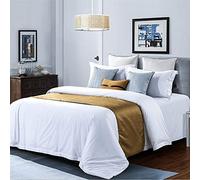 HWHHDQL Bed Runner Bedding Scarf Protector Slipcover American Style Smooth Gold Runners Decorative for Bedroom Hotel(50 * 210CM(1.5m bed))