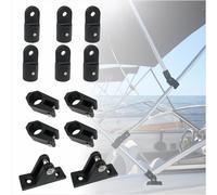 HWIMARINE Bimini Top Fitting Hardware Set for 1" Tubing - Marine Grade Bimini Eye End Cap, Jaw Slide, Deck Hinge, 12 Pcs