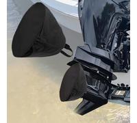 HWIMARINE Boat Motor Propeller Cover, 15-1/2" OD Heavy Duty Marine Propeller Protective Bag, Waterproof & Dustproof, UV Resistant, Fits 12"-15" Propellers, Outboard Motor Prop Guard Cover (Black)