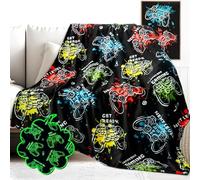 HWING Gaming Blanket Glow in The Dark Blanket Soft Fuzzy Gamer Throw Blanket Boys Room Decor Gamer Gifts for Men Teens Couch Sofa Bedroom