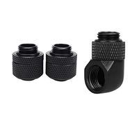 HWIREUIGT 1 Pcs 12.9Mm G1/4 Thread 90 Degree Rotary Tube & 2 Pcs Water Cooling Fittings G1/4 External Thread Pagoda