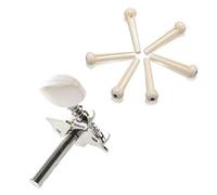 HWIREUIGT 1 set 6 Bridge Pins + Saddle + Bridge Saddle Bone White & 6Pcs Guitar String Tuning Peg Tuner