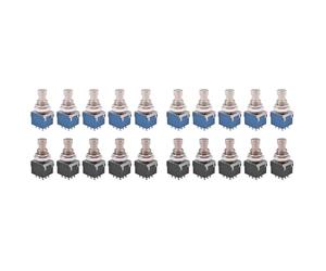 HWIREUIGT 20PCS 3PDT Guitar Effects Stomp Switch Guitar Foot Switches 9 Pin Latching Push Button Switch On-on with Solder Terminal