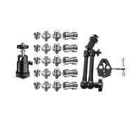 HWIREUIGT 2Set Parts: 1Set 11 Inch Friction Articulating Magic Arm & 1Set Camera, 21 Pcs 1/4 Inch 3/8 Inch Converter Screws