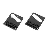 HWIREUIGT 2X 6 Saddle Ashtray Bridge Tailpiece for Electric Guitar (Black)