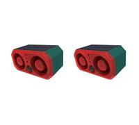 HWIREUIGT 2X New Super Loud Volume Solar Alarm Animal Repeller 2 Speakers Recording Motion Detection Alarm Sensor Flash Induction