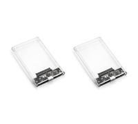 HWIREUIGT 2X USB 3.0 External Hard Drive Enclosure 2.5 Inch SSD External Hard Drive Case HDD Enclosure Clear Harddisk Boxs