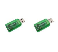 HWIREUIGT 2X USB Sound Card External Sound Card USB to 3.5Mm Stereo Audio Adapter for Win 7 8 Android Speaker Laptop Headset Green