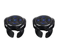 HWIREUIGT 2X Wireless Bluetooth Media Button Remote Controller Car Motorcycle Bike Steering Wheel Music Play Remote