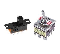 HWIREUIGT 3 Positions 12 Pin Latching Toggle Switch 4PDT with 10 x DC 0.5A 50V 3 Position 2P2T DPDT Panel Mount Slide Switch