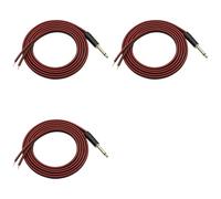 HWIREUIGT 3pcs 1/4 to Speaker Bare Wire,Audio Cable to 6.35mm Male Mono Adapter Open End Gold-Plated OFC HiFi Speaker