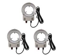 HWIREUIGT 3X 48 LED Industrial Microscope Camera Light Source Ring Lamp Light Illuminator Lamp Adjustable Brightness USB Interface