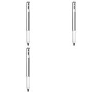 HWIREUIGT 3X Geometric Metal Crinkle Pen Fidget, Stress Relief Metal Shape Shifting Switchpen, 0.5mm Retractable Gel Pen, Silver