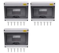HWIREUIGT 3X HT-8 Way IP65 Mcb Breaker Box Distribution Protection Box ABS Power Electronic Din Rail Enclosure for Circuit Breaker